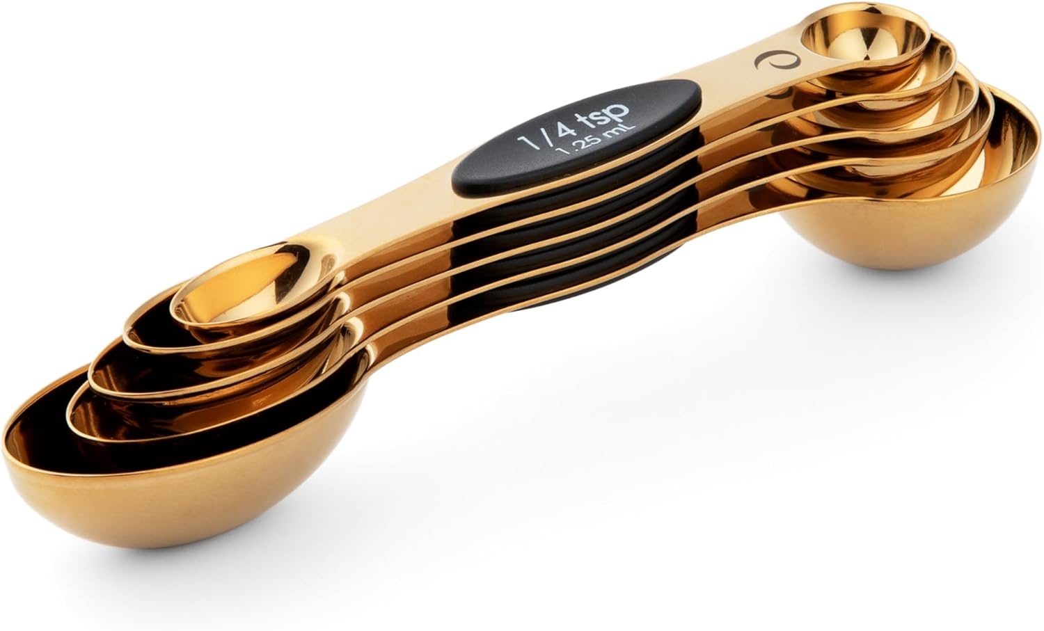 image:imagePrepWorks 5pc Measuring Spoons Set Stainless Steel Accurate Measurements for Cooking and Baking EasytoRead BPAFreeGold
