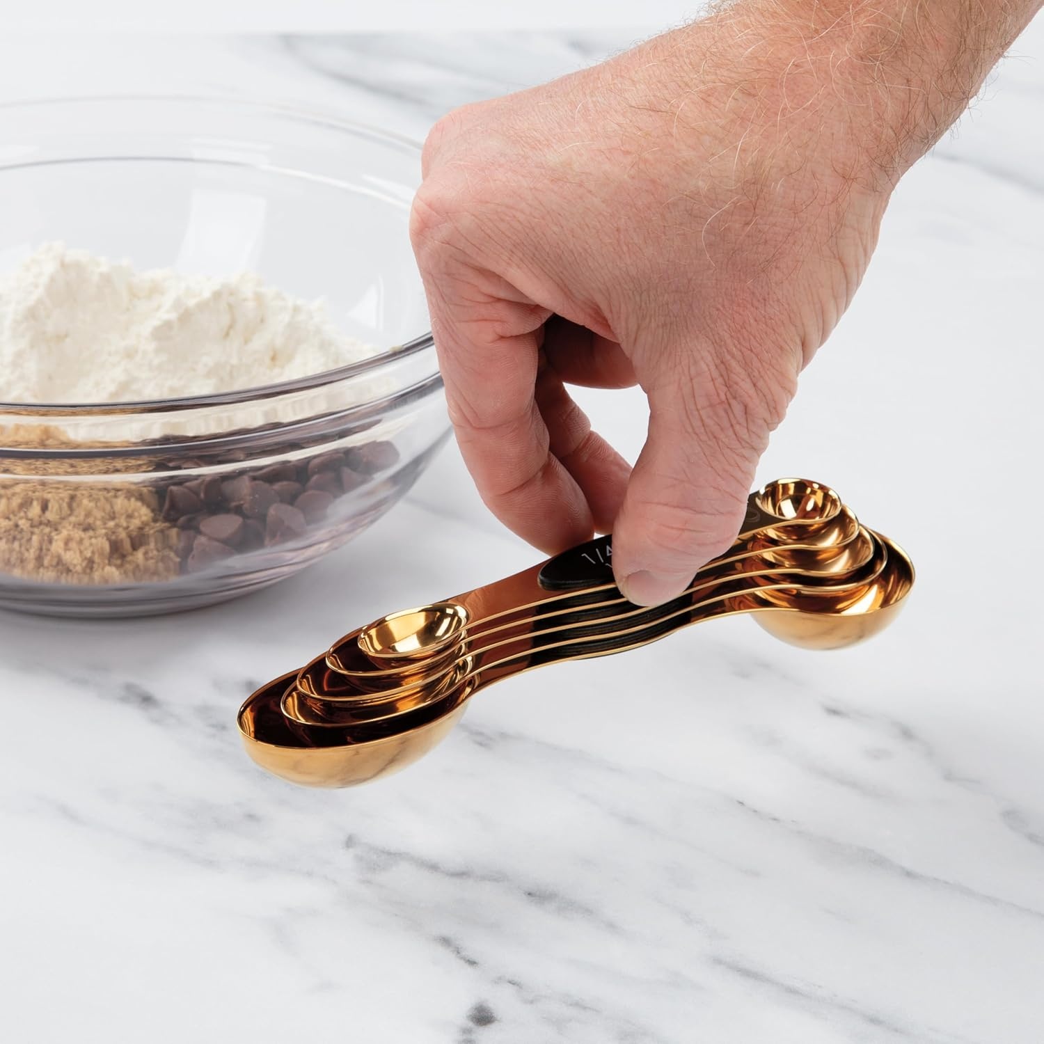 image:imagePrepWorks 5pc Measuring Spoons Set Stainless Steel Accurate Measurements for Cooking and Baking EasytoRead BPAFreeRose Gold