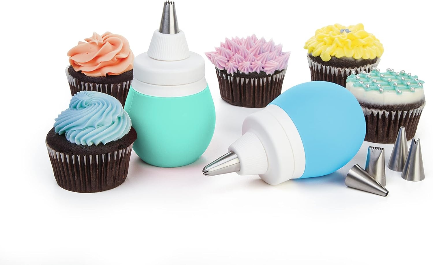 image:imagePrepWorks Decorating Kit Complete Set for Cake Cupcake and Cookie Decorating with Piping Tips Bags and AccessoriesBlue