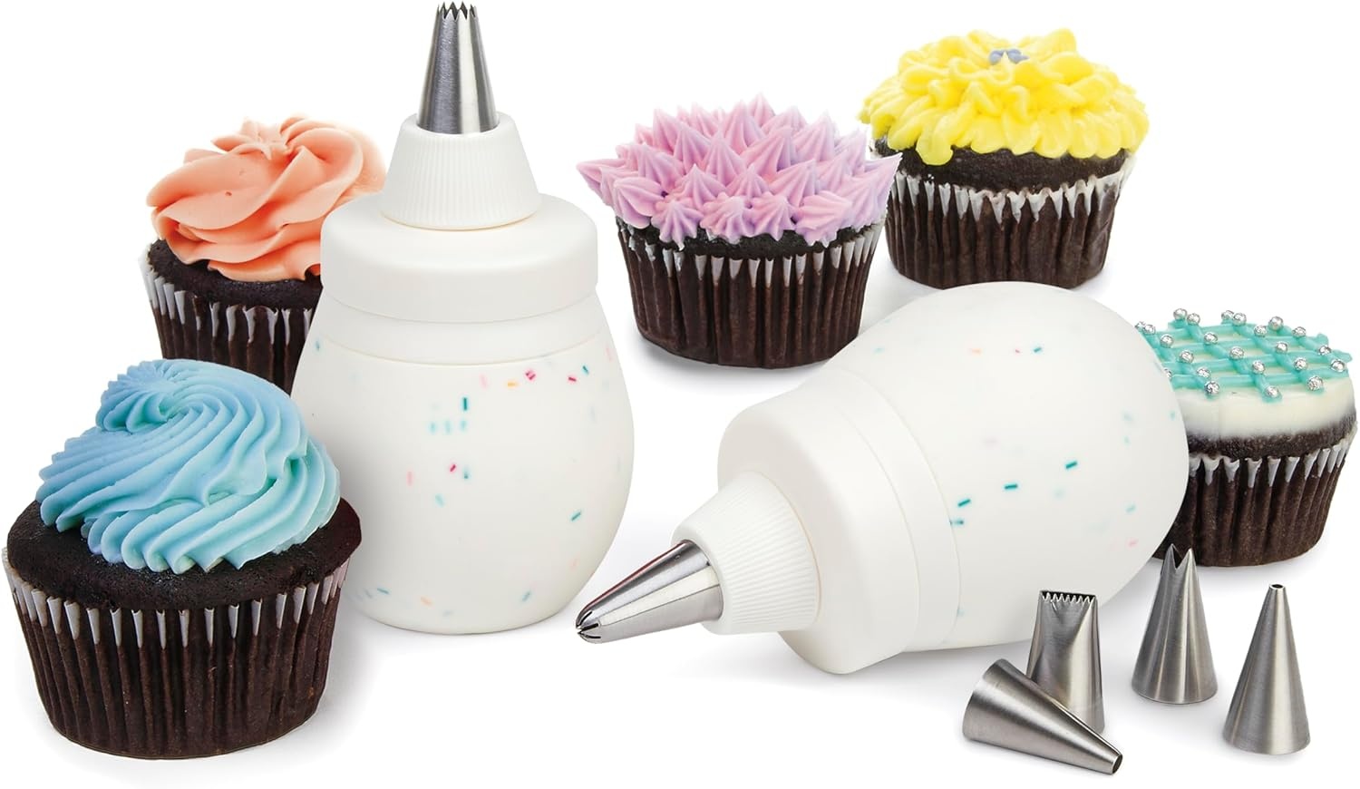 image:imagePrepWorks Decorating Kit Complete Set for Cake Cupcake and Cookie Decorating with Piping Tips Bags and AccessoriesConfetti