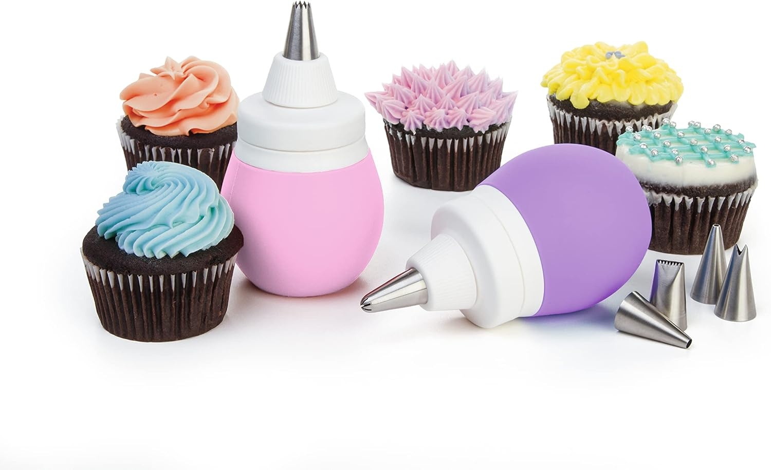 image:imagePrepWorks Decorating Kit Complete Set for Cake Cupcake and Cookie Decorating with Piping Tips Bags and AccessoriesPink