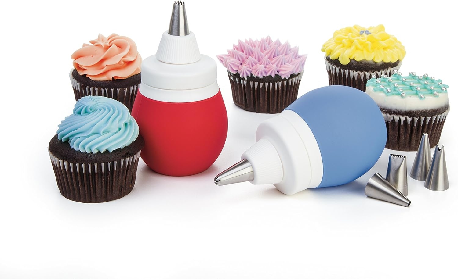image:imagePrepWorks Decorating Kit Complete Set for Cake Cupcake and Cookie Decorating with Piping Tips Bags and AccessoriesRed