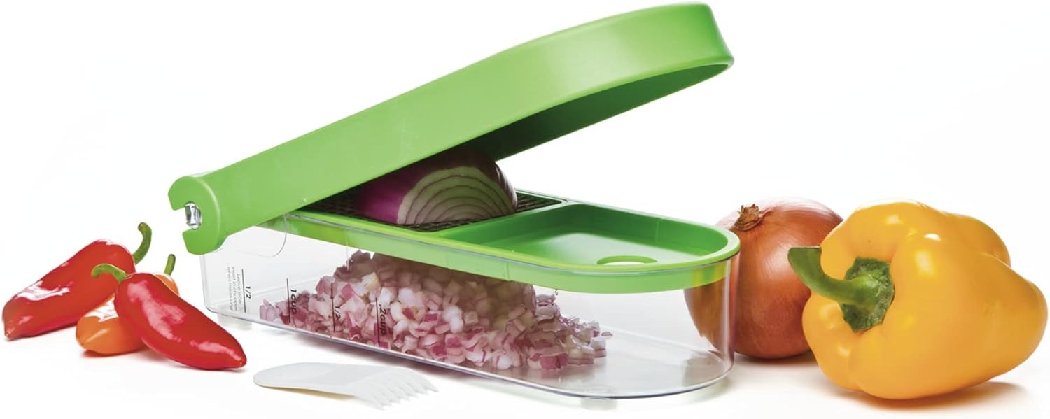 image:imagePrepWorks Onion Chopper GreenWhite Standard for Quick and Easy Dicing and Chopping