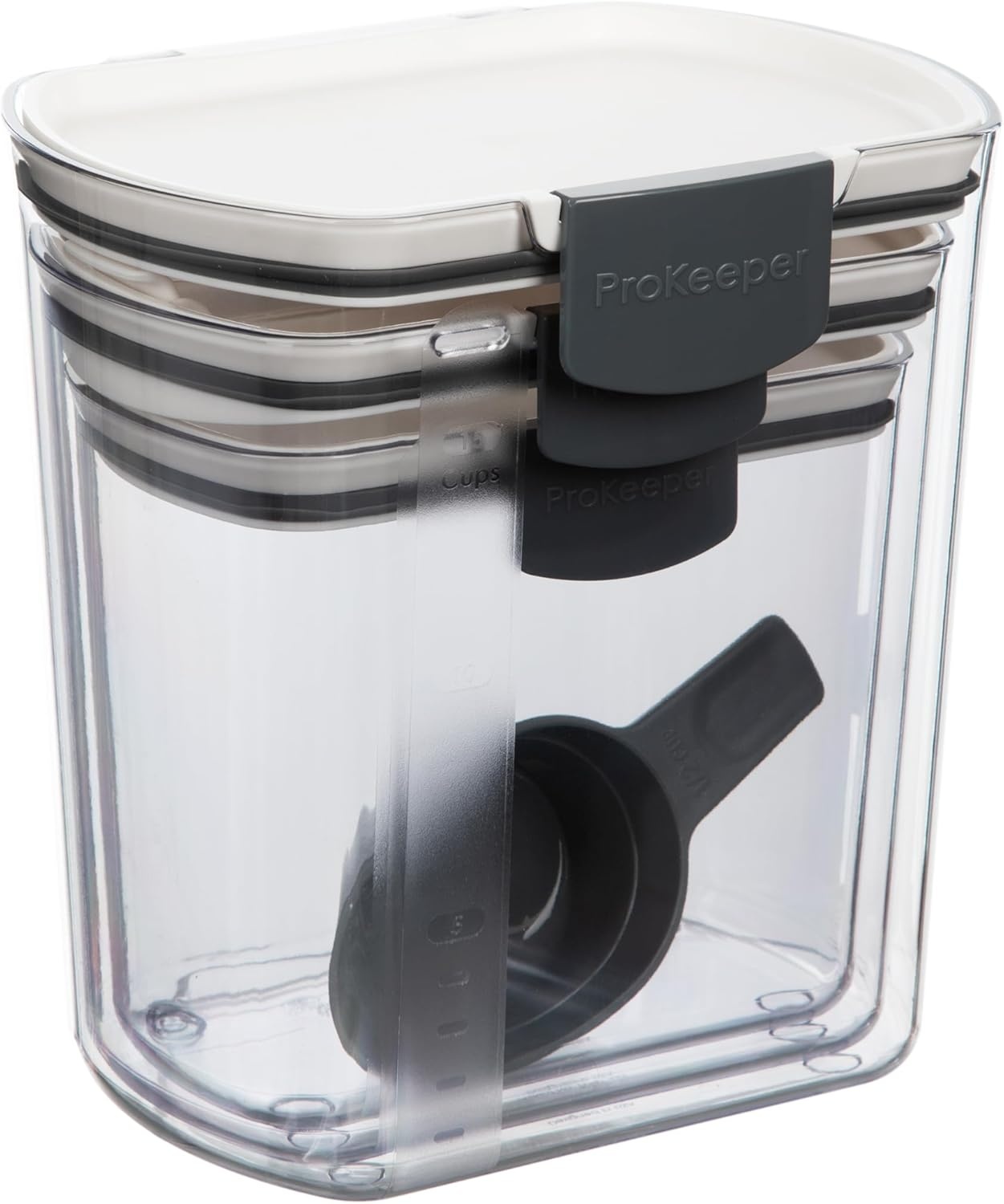 image:imageProKeeper 1 Quart Airtight Powdered Sugar Storage Container Grey BPAFree PlasticClear