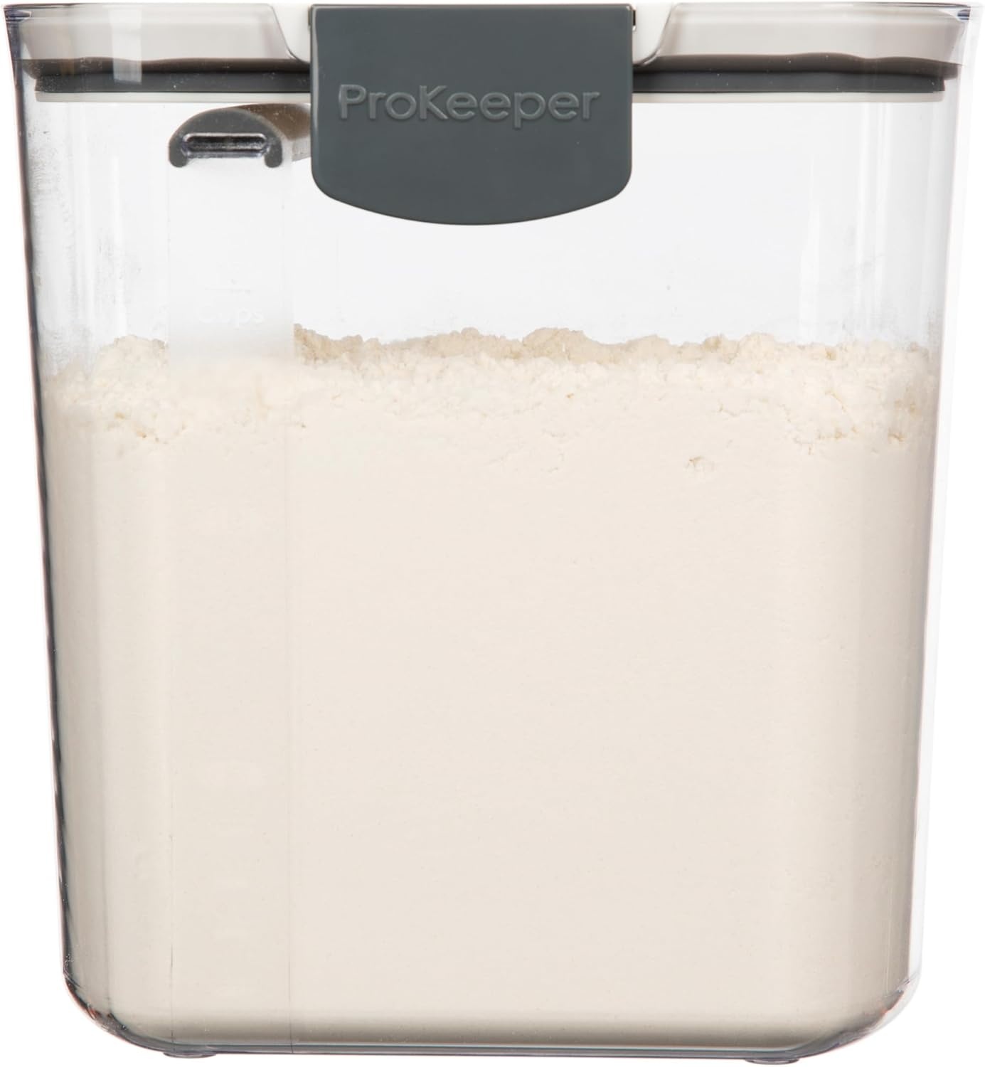 image:imageProKeeper 1 Quart Airtight Powdered Sugar Storage Container Grey BPAFree PlasticClear