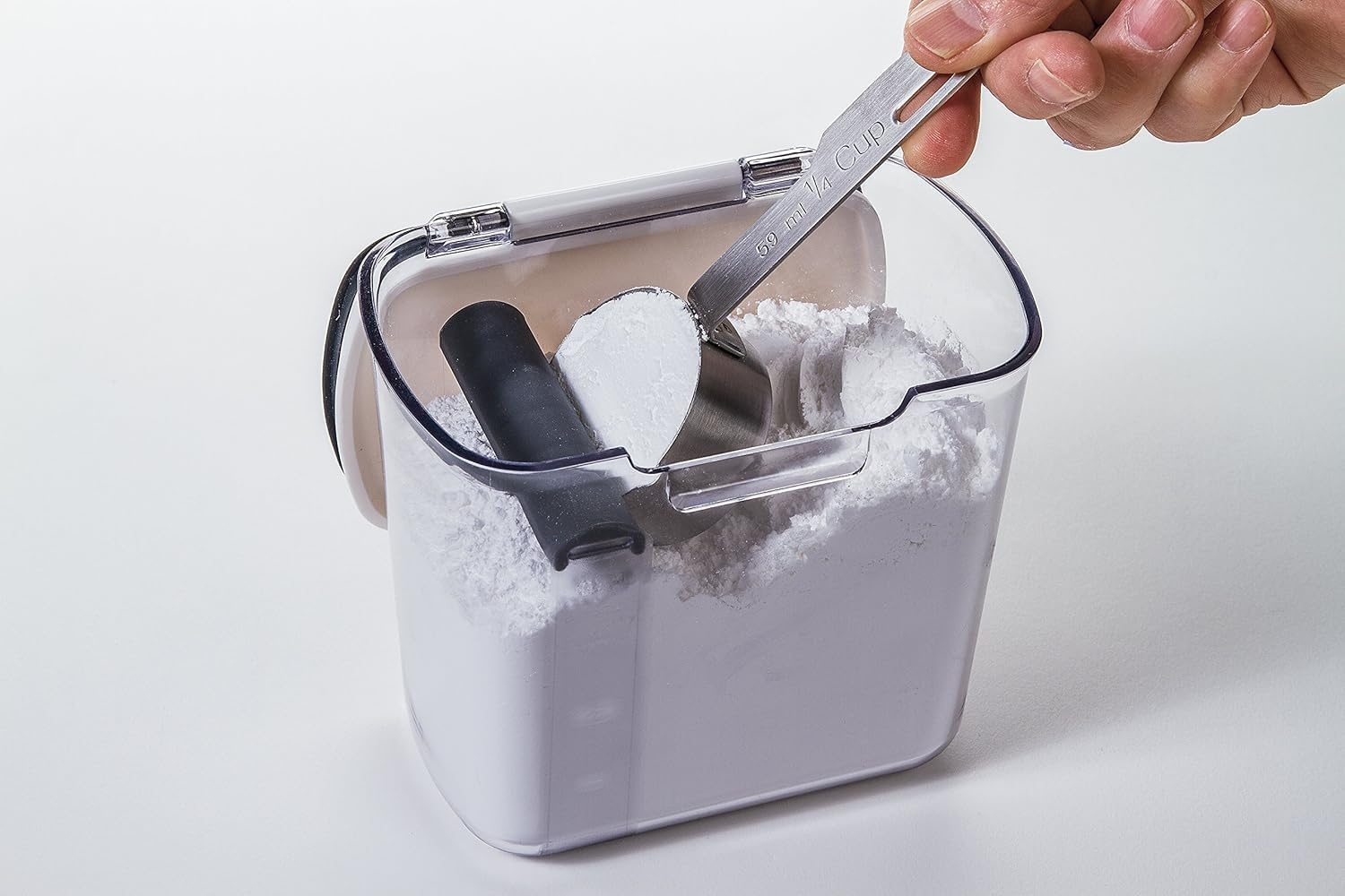 image:imageProKeeper 1 Quart Airtight Powdered Sugar Storage Container Grey BPAFree PlasticGrey