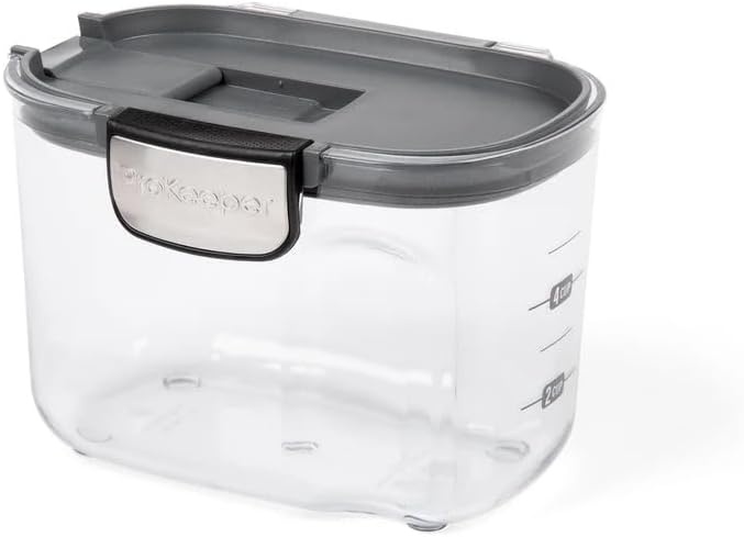 image:imageProKeeper by Progressive International Clear Plastic Airtight Food Bakers Kitchen Storage Organization Container Canister Set with Magnetic Accessories Flour 4QuartSpecialty Sugar