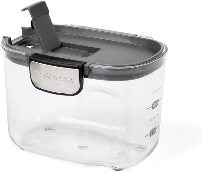 image:imageProKeeper by Progressive International Clear Plastic Airtight Food Bakers Kitchen Storage Organization Container Canister Set with Magnetic Accessories Flour 4QuartSpecialty Sugar