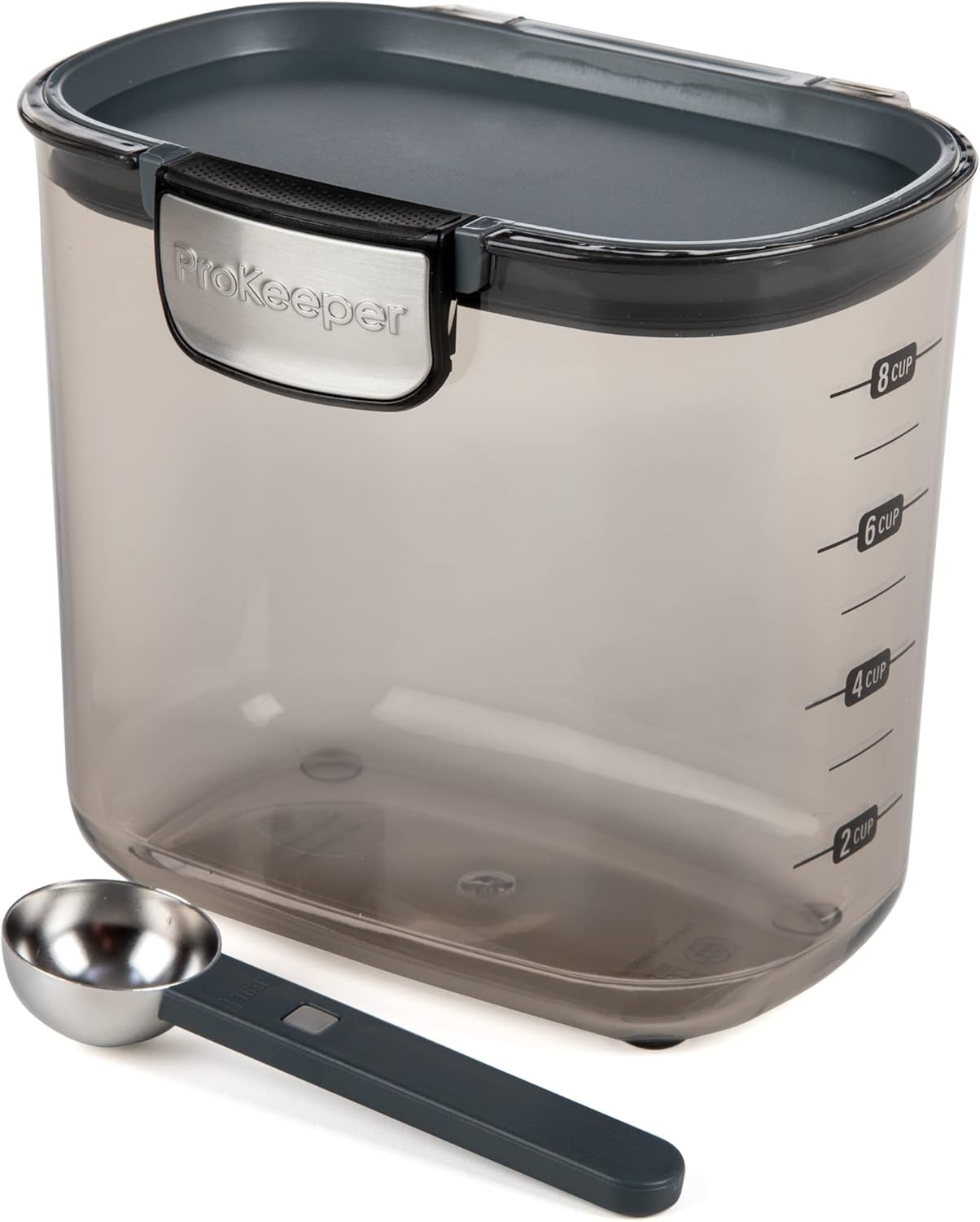 image:imageProKeeper by Progressive International Clear Plastic Airtight Food Bakers Kitchen Storage Organization Container Canister Set with Magnetic Accessories Flour 4QuartStandard Coffee Prokeeper