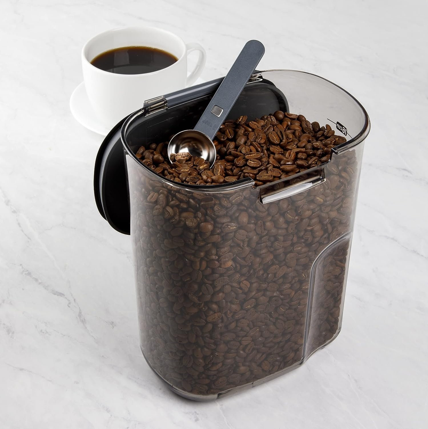 image:imageProKeeper by Progressive International Clear Plastic Airtight Food Bakers Kitchen Storage Organization Container Canister Set with Magnetic Accessories Flour 4QuartJumbo Coffee Prokeeper