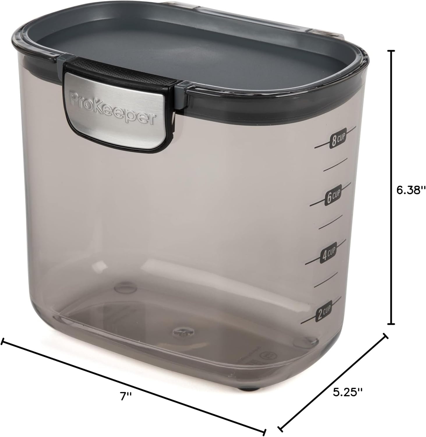 image:imageProKeeper by Progressive International Clear Plastic Airtight Food Bakers Kitchen Storage Organization Container Canister Set with Magnetic Accessories Flour 4QuartStandard Coffee Prokeeper