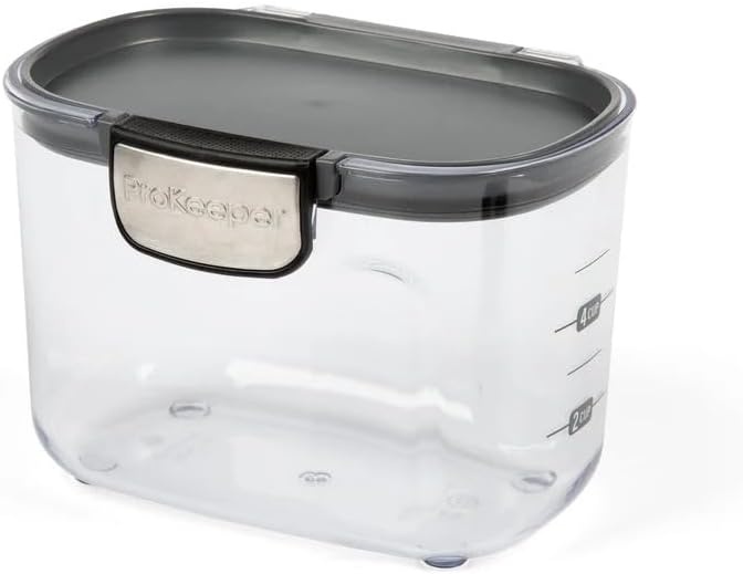 image:imageProKeeper by Progressive International Clear Plastic Airtight Food Bakers Kitchen Storage Organization Container Canister Set with Magnetic Accessories Flour 4QuartSpecialty Flour