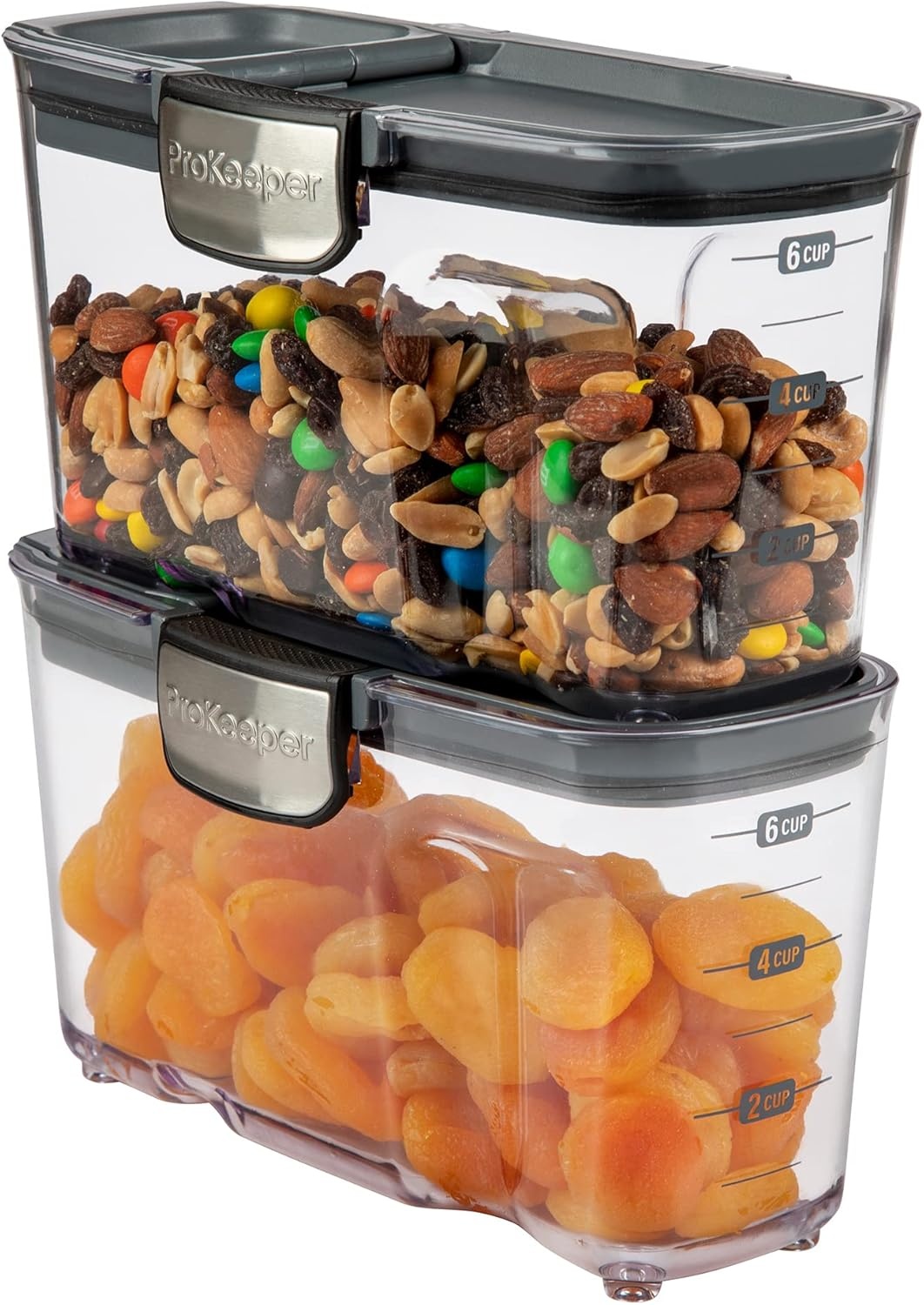 image:imageProKeeper by Progressive International Clear Plastic Airtight Food Bakers Kitchen Storage Organization Container Canister Set with Magnetic Accessories Flour 4QuartSmall Cereal Prokeeper