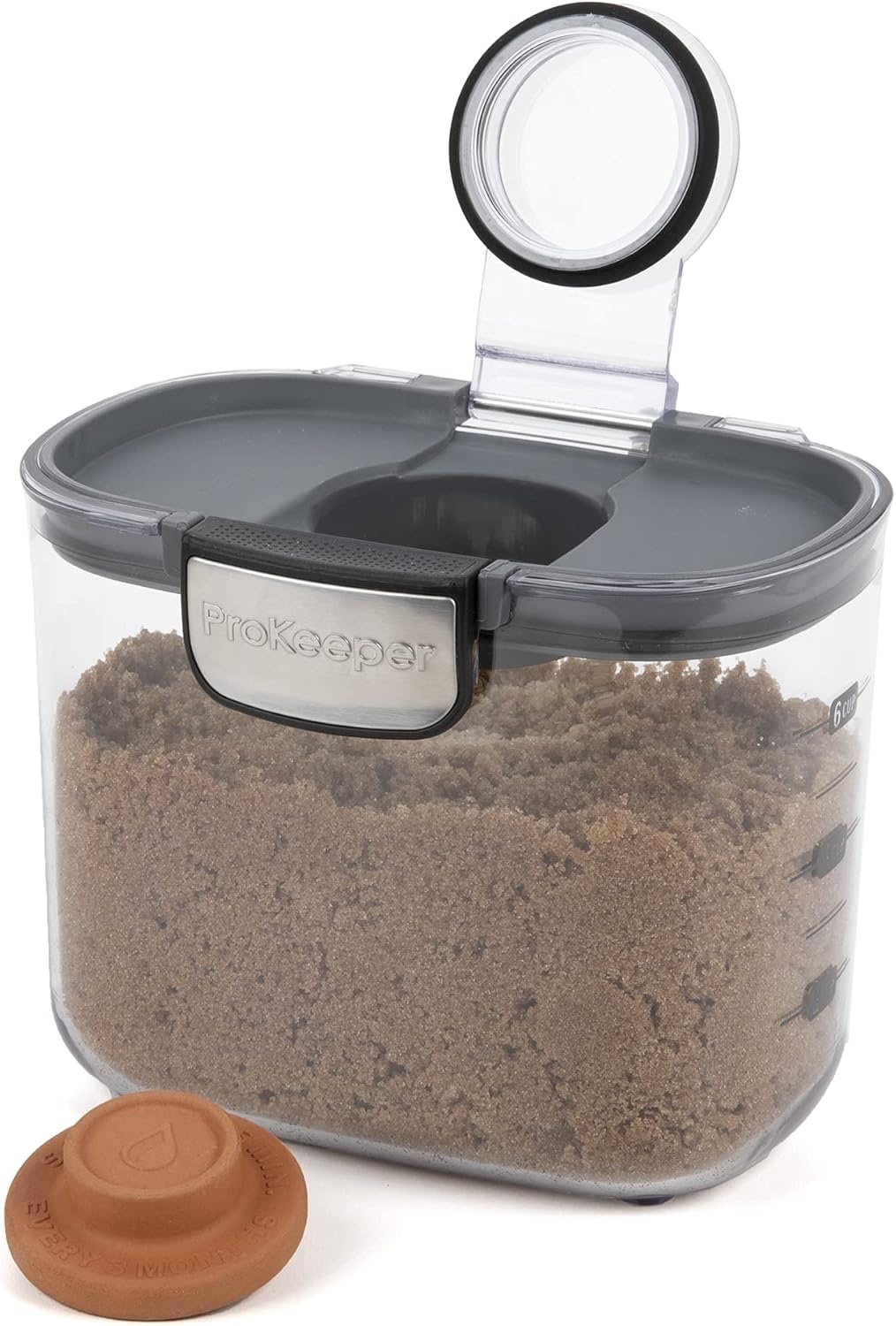 image:imageProKeeper by Progressive International Clear Plastic Airtight Food Bakers Kitchen Storage Organization Container Canister Set with Magnetic Accessories Flour 4QuartBrown Sugar Prokeeper