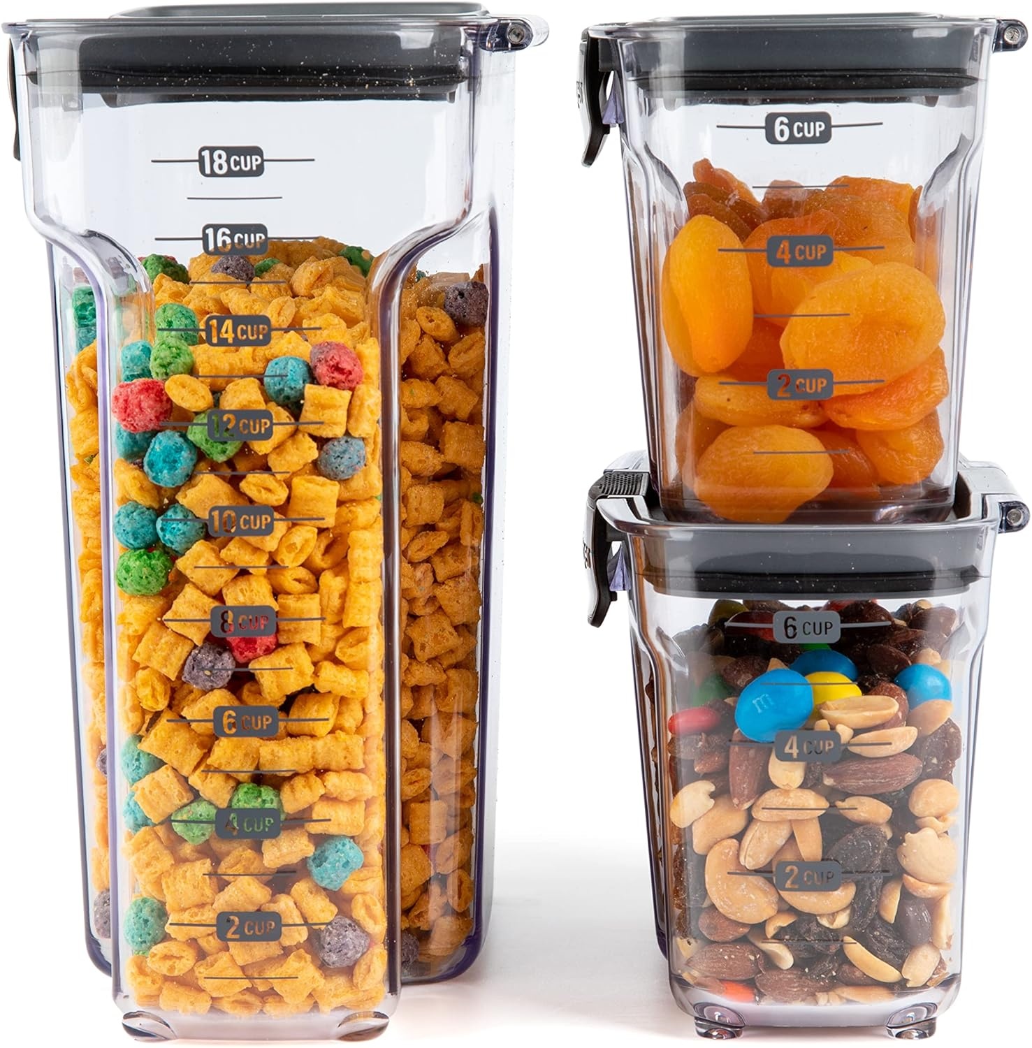 image:imageProKeeper by Progressive International Clear Plastic Airtight Food Bakers Kitchen Storage Organization Container Canister Set with Magnetic Accessories Flour 4QuartJumbo Cereal Prokeeper