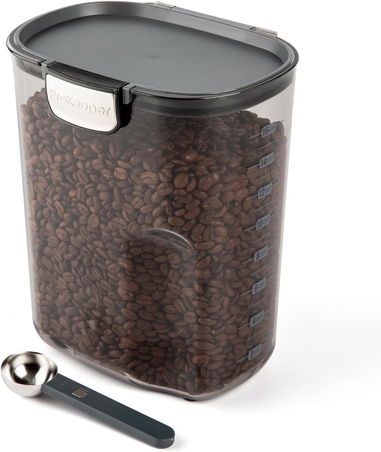 image:imageProKeeper by Progressive International Clear Plastic Airtight Food Bakers Kitchen Storage Organization Container Canister Set with Magnetic Accessories Flour 4QuartJumbo Coffee Prokeeper