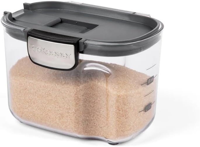 image:imageProKeeper by Progressive International Clear Plastic Airtight Food Bakers Kitchen Storage Organization Container Canister Set with Magnetic Accessories Flour 4QuartSpecialty Sugar