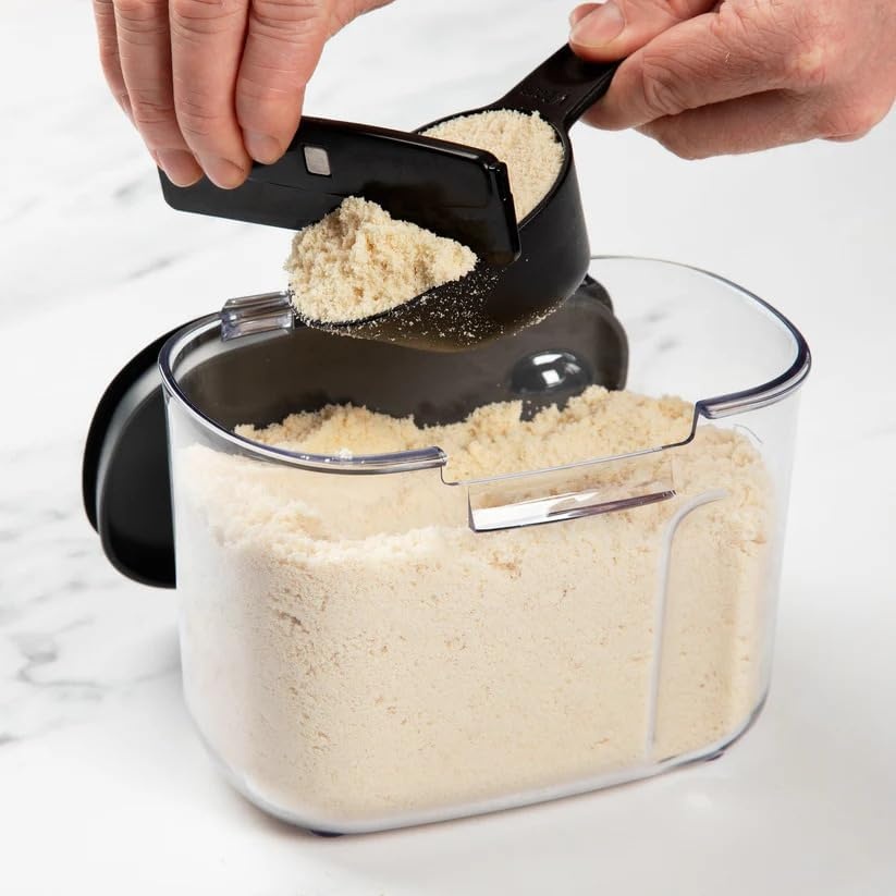 image:imageProKeeper by Progressive International Clear Plastic Airtight Food Bakers Kitchen Storage Organization Container Canister Set with Magnetic Accessories Flour 4QuartSpecialty Flour