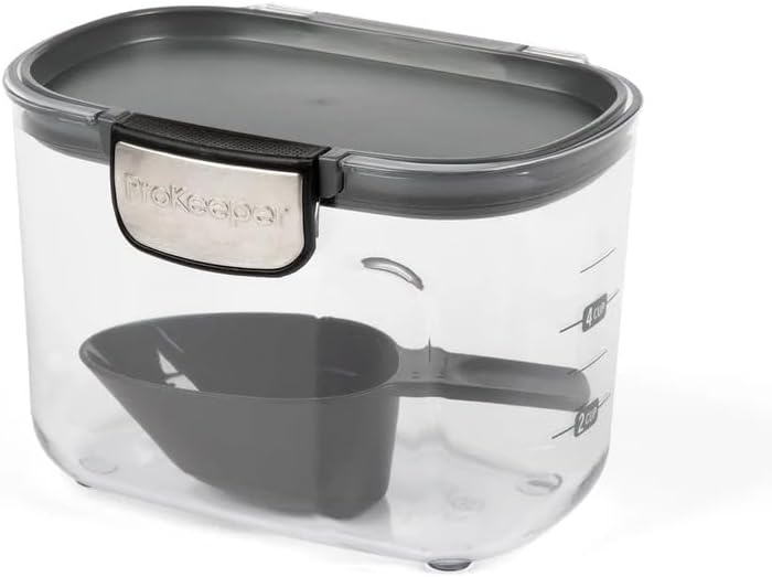 image:imageProKeeper by Progressive International Clear Plastic Airtight Food Bakers Kitchen Storage Organization Container Canister Set with Magnetic Accessories Flour 4QuartSpecialty Flour