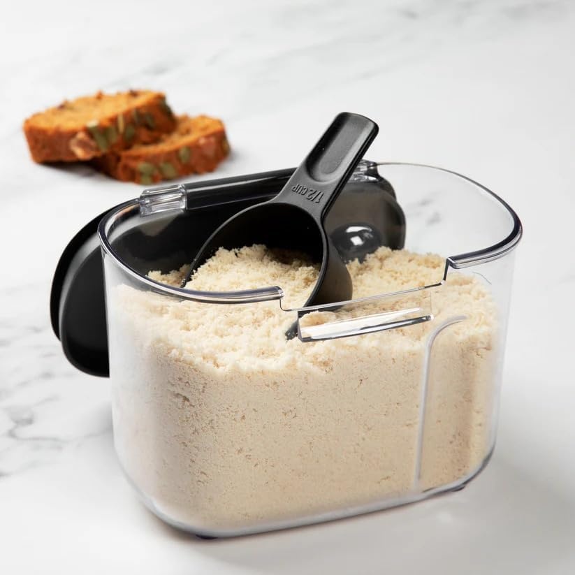 image:imageProKeeper by Progressive International Clear Plastic Airtight Food Bakers Kitchen Storage Organization Container Canister Set with Magnetic Accessories Flour 4QuartSpecialty Flour