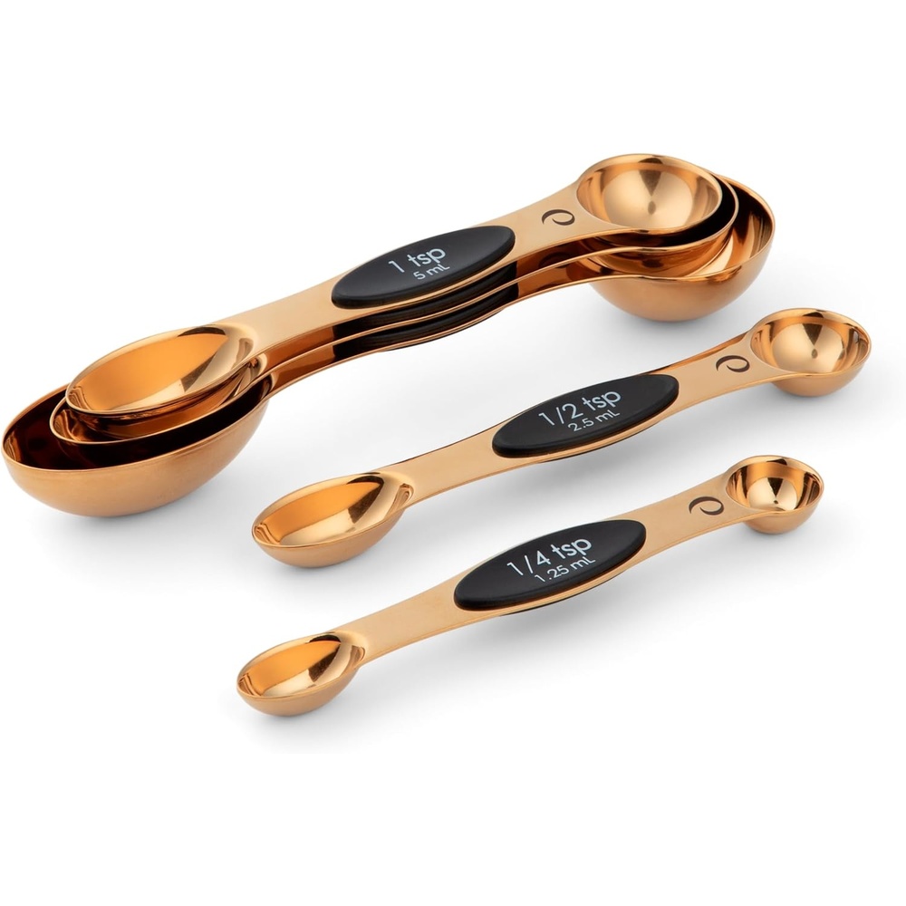 image:imagePrepWorks 5pc Measuring Spoons Set Stainless Steel Accurate Measurements for Cooking and Baking EasytoRead BPAFreeRose Gold