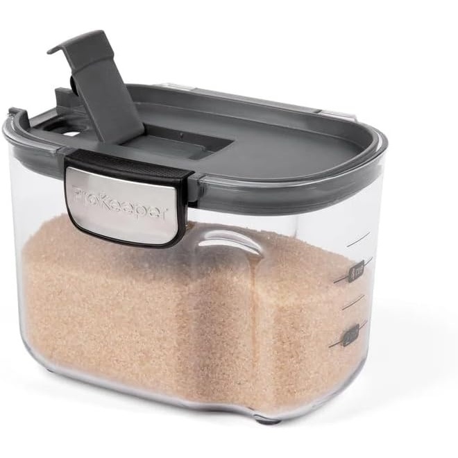 image:imageProKeeper by Progressive International Clear Plastic Airtight Food Bakers Kitchen Storage Organization Container Canister Set with Magnetic Accessories Flour 4QuartSpecialty Sugar