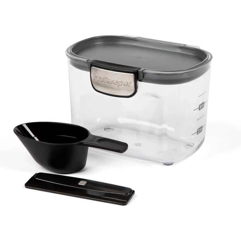 image:imageProKeeper by Progressive International Clear Plastic Airtight Food Bakers Kitchen Storage Organization Container Canister Set with Magnetic Accessories Flour 4QuartSpecialty Flour
