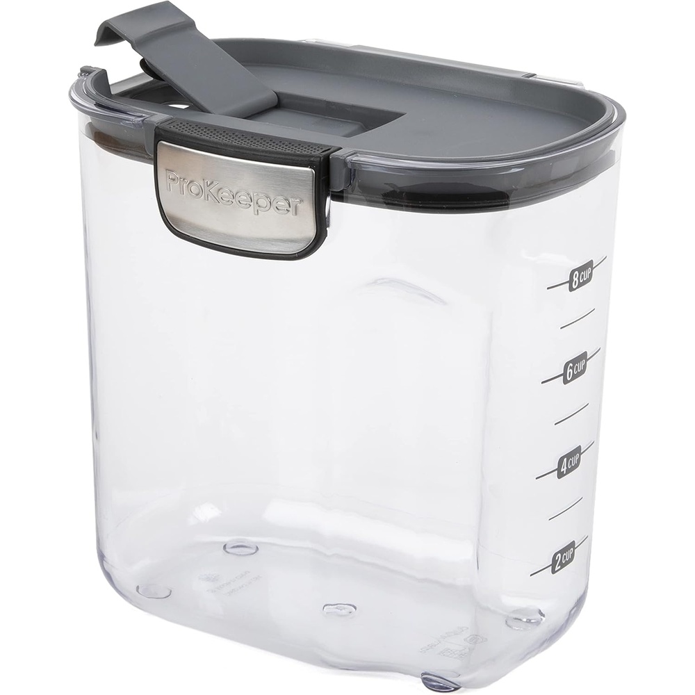 image:imageProKeeper by Progressive International Clear Plastic Airtight Food Bakers Kitchen Storage Organization Container Canister Set with Magnetic Accessories Flour 4QuartSugar Prokeeper
