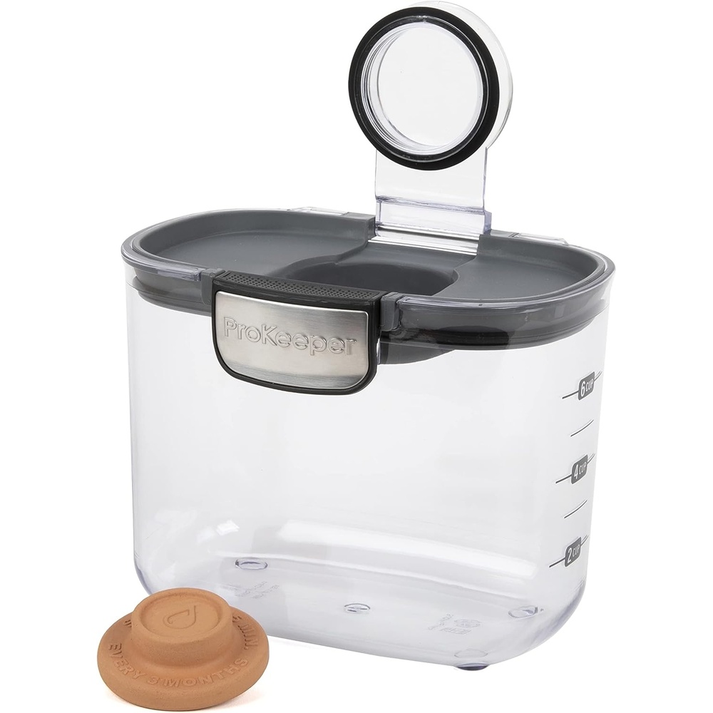 image:imageProKeeper by Progressive International Clear Plastic Airtight Food Bakers Kitchen Storage Organization Container Canister Set with Magnetic Accessories Flour 4QuartBrown Sugar Prokeeper
