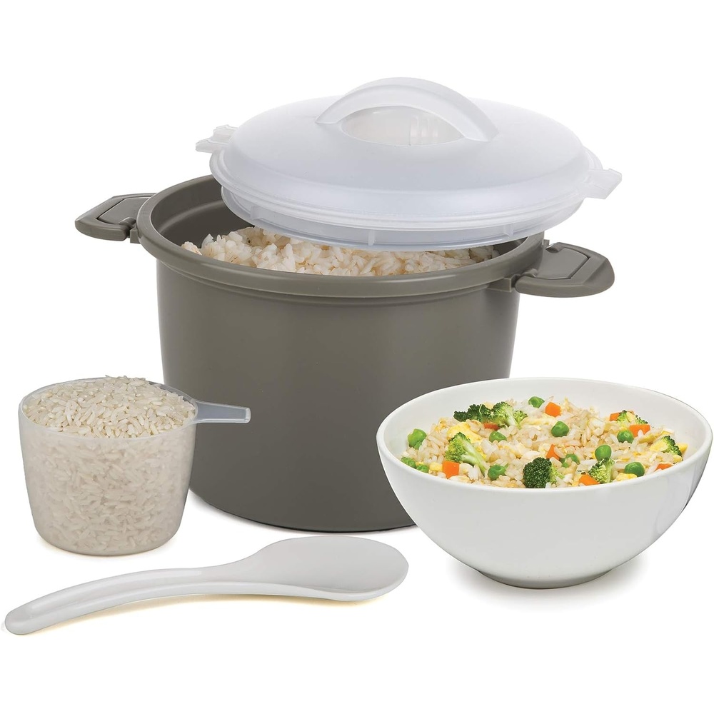 image:imageProgressive International PS96GY Set Microwave Rice Cooker 4 Piece Gray