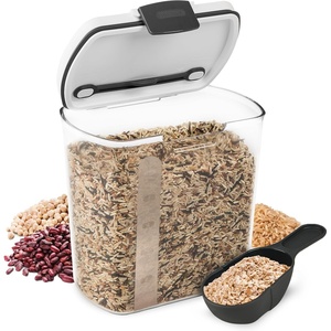image:imageProKeeper 25Quart Grain Storage Container with Hinged Lid Clear  BPAFree Airtight Seal 55 x 765 x 7251 Piece