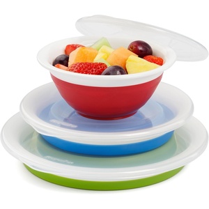 image:imageProgressive International CB20 Storage Bowls with Lids Set of 3 teal green and redSet of 3 15cup  3cup  5cup