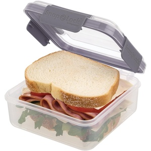 image:imageSnapLock by Progressive BentoToGo Container  Blue SNL1021B EasyToOpen LeakProof Silicone Seal SnapOff Lid Stackable BPA FREEGray