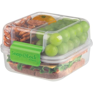 image:imageSnapLock by Progressive Lunch Cube ToGo Container  Green SNL1005B EasyToOpen Silicone Seal SnapOff Lid Stackable BPA FREE