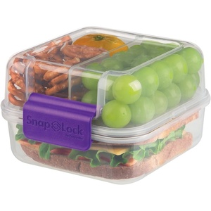 image:imageSnapLock by Progressive Lunch Cube ToGo Container  Purple SNL1005B EasyToOpen Silicone Seal SnapOff Lid Stackable BPA FREE