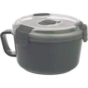 image:imageSnapLock by Progressive Noodles ToGo Container  Gray EasyToOpen LeakProof Silicone Seal SnapOff Lid Stackable BPA FREE