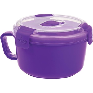 image:imageSnapLock by Progressive Noodles ToGo Container  Purple EasyToOpen LeakProof Silicone Seal SnapOff Lid Stackable BPA FREE