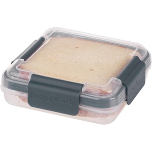 image:imageSnapLock by Progressive Sandwich ToGo Container  Gray EasyToOpen LeakProof Silicone Seal SnapOff Lid Stackable BPA FREE